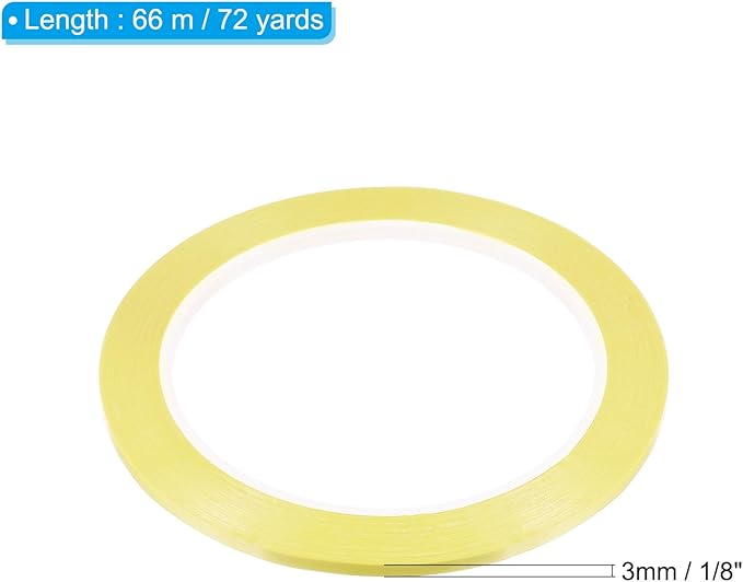 PATIKIL 1/8" Whiteboard Tape, 6 Pack Thin Dry Erase Tape for Graphic Chart Marking DIY Art, Light Yellow
