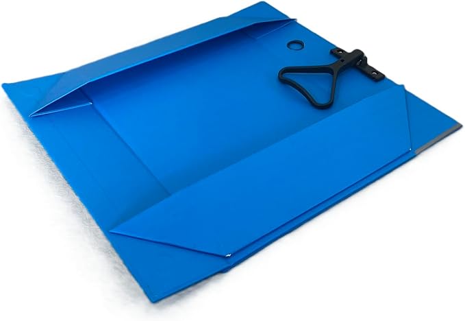 Blue Folding Box File Binder Folder - Portable and Convenient Document Organizer with Magnetic Closure - Instantly Fold and Unfold to Save Space. Made from Eco-Friendly Recycled Carboard (4)