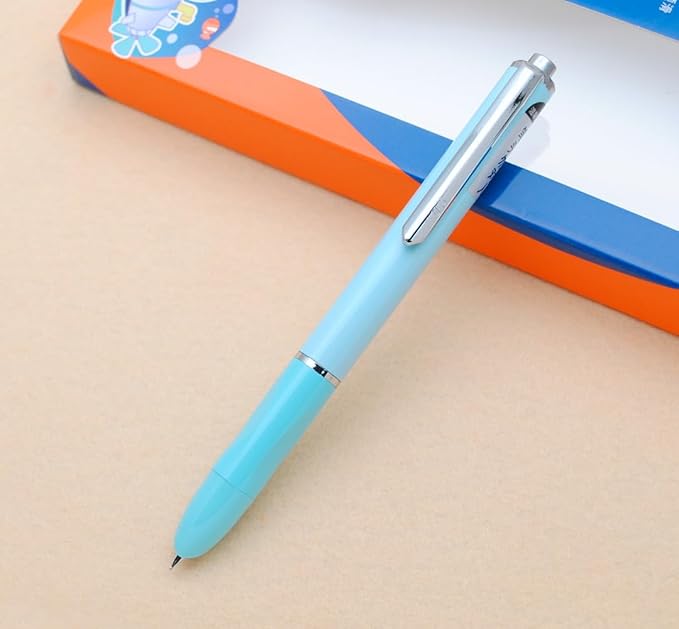 OASO K016 Retractable Fountain Pen Set 0.5mm with 4pcs Blue Ink Cartridges Smooth Writing for School Students (Wave Blue)
