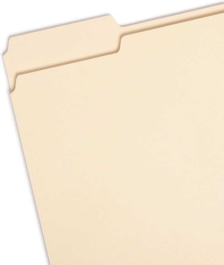 Smead 100% Recycled File Folder, 1/3-Cut Tab, Letter Size, Manila, 100 Per Box (10339) (Pack of 5)