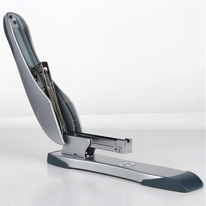 KUYWLMKMZZ Desk Stapler Metal Staplers Office Heavy Duty 60 Page Capacity Heavy Duty Stapler Suitable for Office Learning Desktop File Sorting and Binding Silver Gray School Supplies (Color : A)