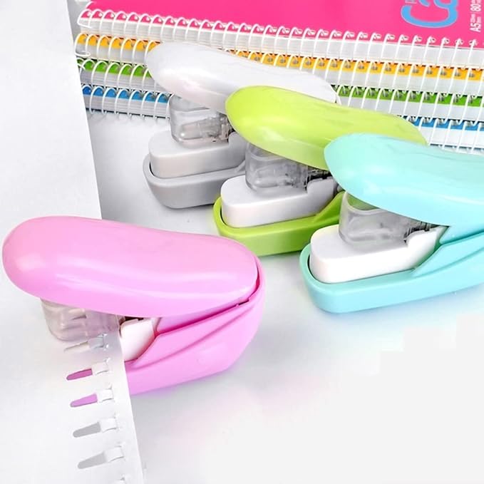 Desk Stapler Needle-Free Stapler Portable Small Stapler Desk Accessory Nail 5 Pages Suitable for Student Office Or School Desk School Supplies (Color : C)