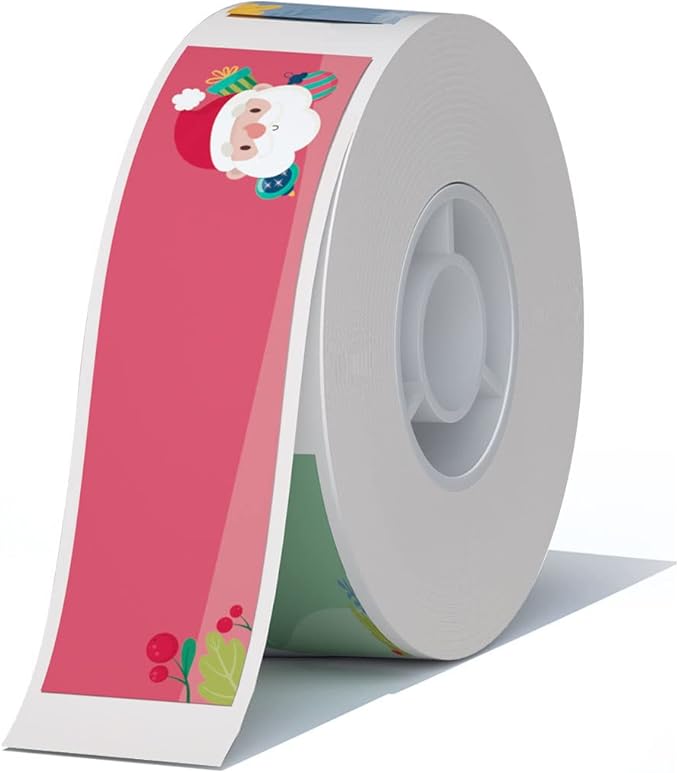 NIIMBOT Thermal Label Stickers (0.55''x1.96'') 130 Sheets/Roll with Christmas Elements, Personalized Refill Tape for D11/D110/D101 Label Makers, Waterproof