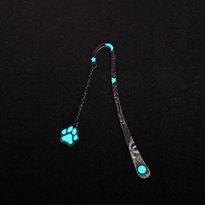 Luminous Bookmark, Retro Glow in The Dark Reading Bookmarks for Women Men Lovers,Book Markers with Pendant Holiday Gifts