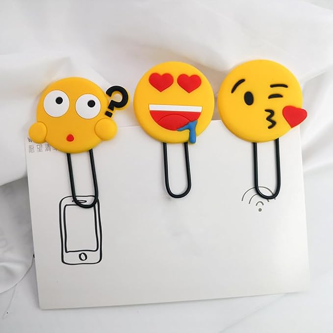 Cute Bookmarks, Funny Paperclip Bookmark, Novelty Emoticon Book Marker for Girls, Boys, School Student (Random 10PCS)