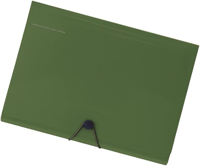 Lihit Lab A7589-22 Carrying Document Smart Fit A4 6 Pocket Olive