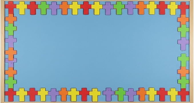 SHAPES ETC. 31 Pcs Cross Assorted Color Cut-Outs 2.75in, Construction Paper Shapes, Easter Bulletin Board Decorations, DIY Crafts, Easter, Christmas, Religious, Wall Cutouts, VBS, Made in USA