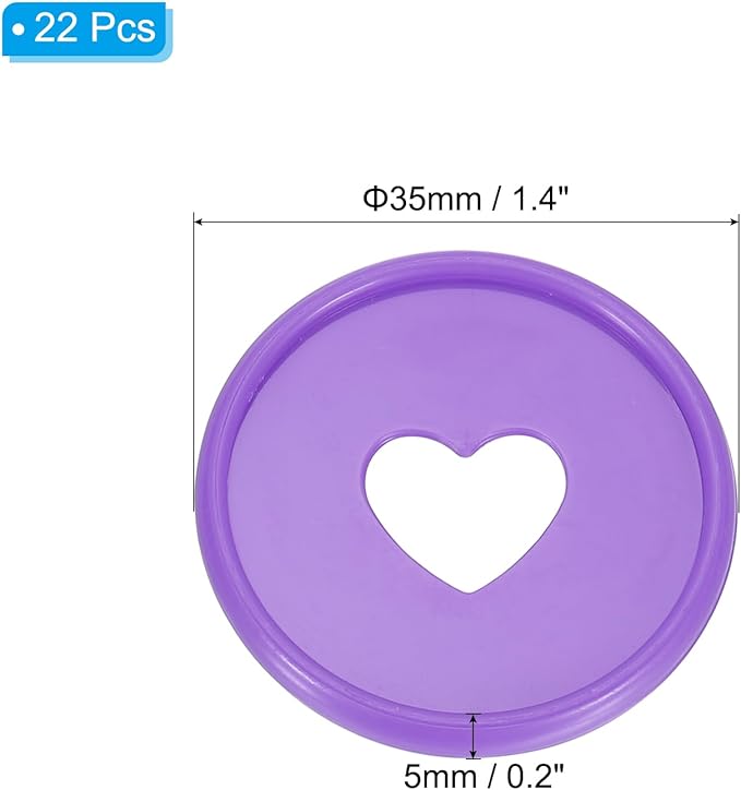 PATIKIL 35mm 1-1/2" Purple Plastic Round Book Binding Discs, 22 Pcs Discbound Expansion Discs Plating Round Binder Rings for DIY Notebook Planner