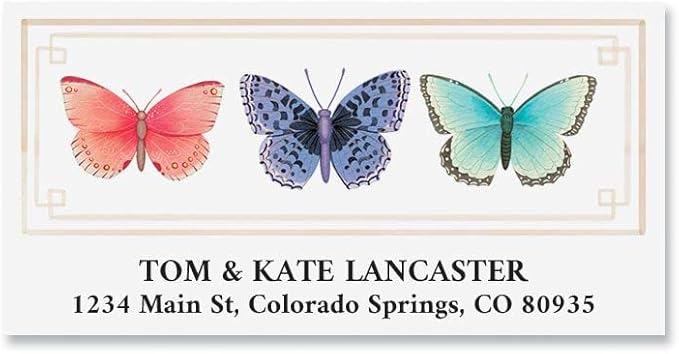 Colorful Images Millennial Garden Return Address Mailing Labels, Personalize with Name & Addresses, Set of 144 Self Adhesive, Easy Peel Flat Label Sheets, 1-1/8" x 2-1/4", 1 Design