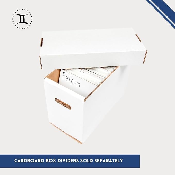 Thick-Grip Comic Book Storage Box — USA-Made, Holds 130-170 Comics, 250 LBs Strength Tested, No Glued Seams & Acid-free — Versatile Gemini Comic Book Box/Bin (1 Box with Lid)