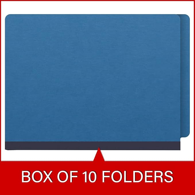 25 Pt. Pressboard Classification Folders, Full Cut End Tab, Letter Size, No Dividers, Royal Blue (Box of 25)