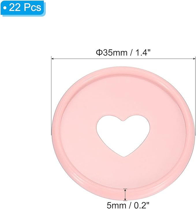 PATIKIL 35mm 1-1/2" Light Pink Plastic Round Book Binding Discs, 22 Pcs Discbound Expansion Discs Plating Round Binder Rings for DIY Notebook Planner