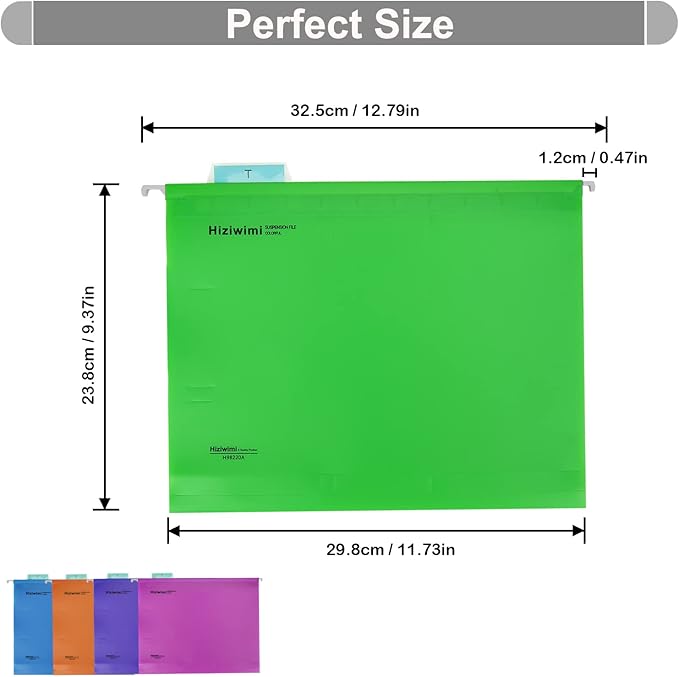 15 Pcs PP Hanging File Folders Letter Size,Hanging Folders with Tabs,File Folders for Filing Cabinet Hanging Files for Bulky Files,Medical Charts,Office AMD School Desktop File Storage