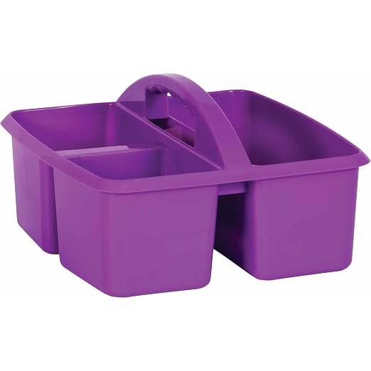 Teacher Created Resources� Purple Plastic Storage Caddy, Pack of 6