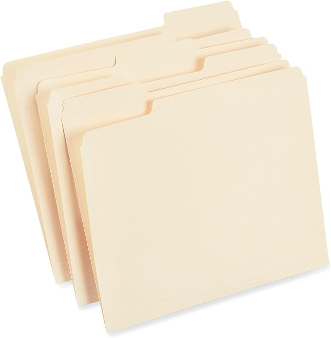 Universal Top Tab File Folders, 1/3-Cut Tabs: Assorted, Letter Size, 0.75" Expansion, Manila, 250/Box