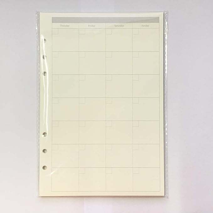 6 Ring Binder Refill, Undated A5 Planner Inserts, Monthly Planner Refill for Compatible with Filofax, Tracker Book, 45sheets/90pages, Harphia(A5 5.59 x 8.27'',Monthly)