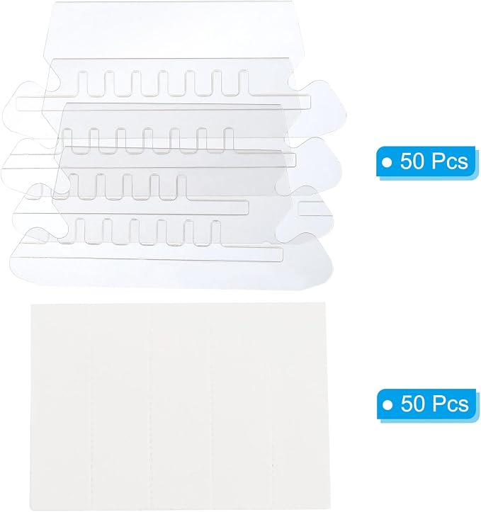 PATIKIL 3 Inch File Folder Labels, 50pcs File Folder Tabs with Inserts Labels Plastic Clear for Hanging Folders Binders Quick Identification Organizer
