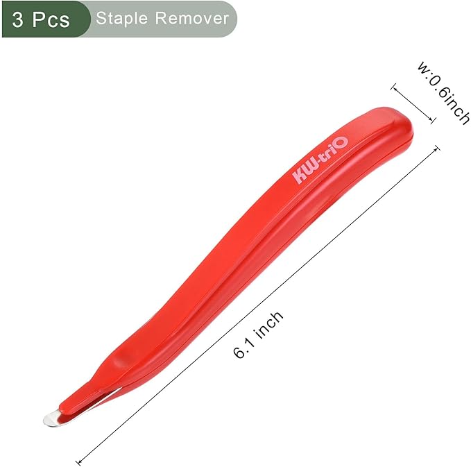 YOKIVE 3 Pcs Staple Remover, Office Magnetic Stapler Puller | Remove Staples Great for Office Home Desktop Accessories (Red)