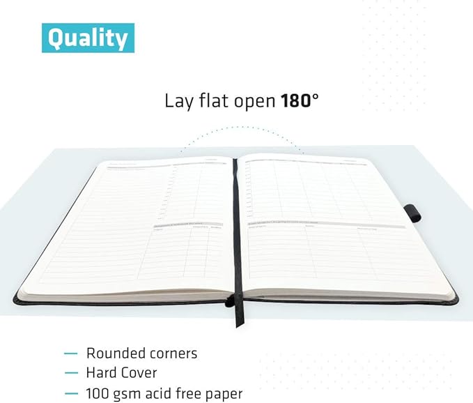 Action Day 2025 Weekly Planner - Effective Planning System & Increase Productivity, To-Do List, Goals, Projects, Dated Daily Diary - 8x11 Black