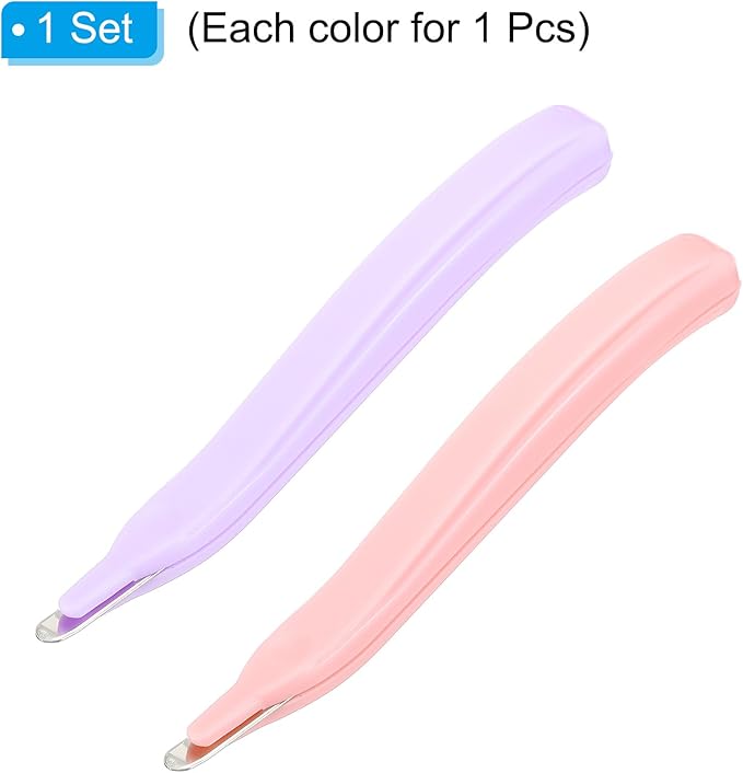 PATIKIL Staple Remover, 2 Pack Magnetic Staple Puller Desktop Removal Tool Cutting Tool for Office Home, Purple, Pink