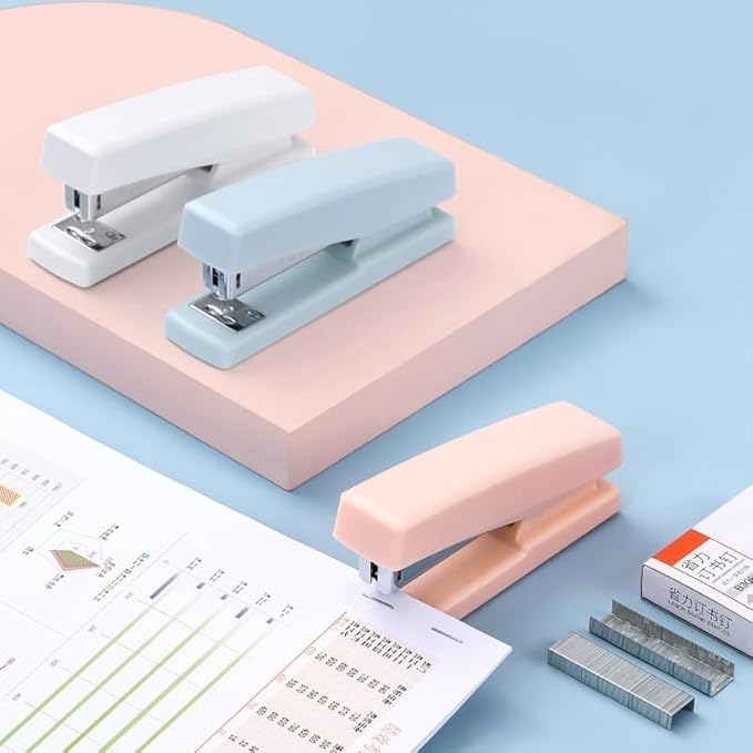 Knamoda Blue Office Stapler, 1000 Staples, 25 Sheet Capacity, Classic Style