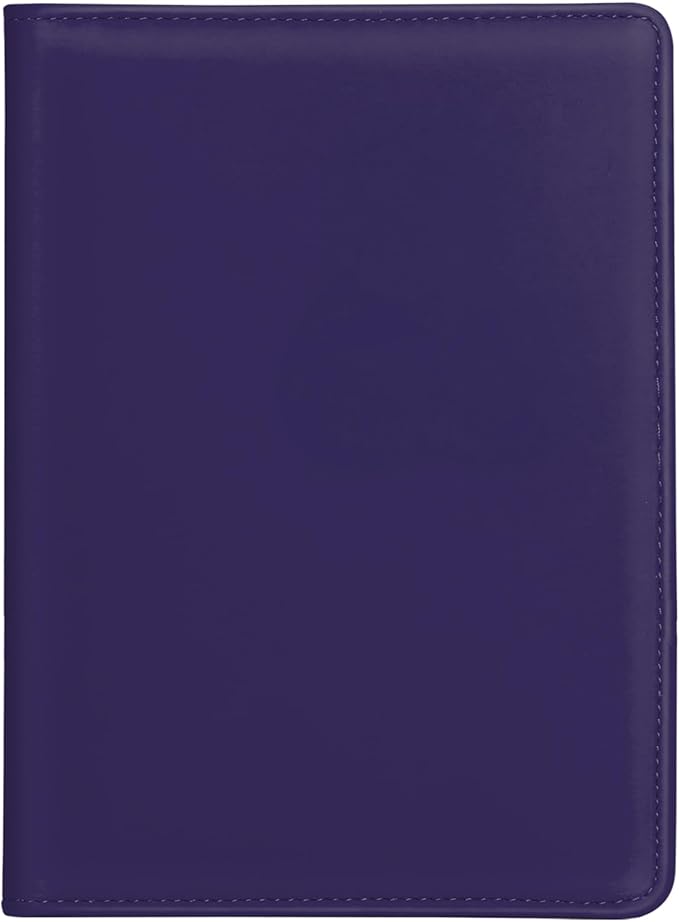 Junior Padfolio Folder - A5 Portfolio Binder Case with 5 x 8 Writing Pad and Interior Storage Pocket Executive Business Organizer for Men Women, Dark Purple.