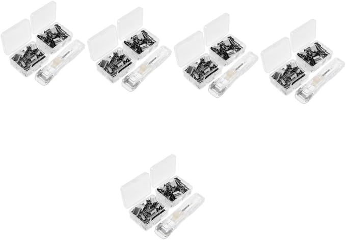 Operitacx 5sets Refillable Paper Stapler Clips No- Binding Push Clip Dispenser for Office Supplies for Document Organization and Paper Management