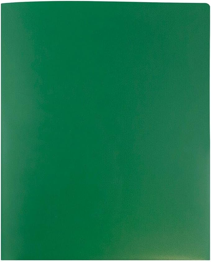 JAM PAPER Heavy Duty Plastic 2 Pocket Extra Tough School Folders - Green - 3/Pack