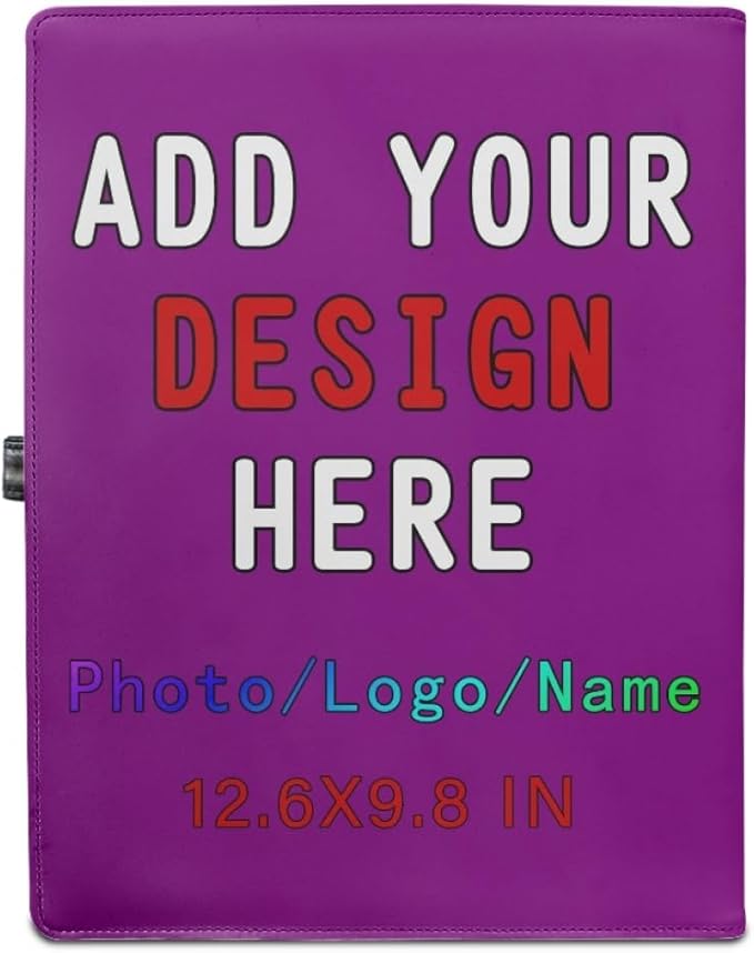 Personalized Padfolio with Logo, Custom Business Portfolio with A4/US Letter Writing Pad Holder for Resumes and Interviews, MediumPurple