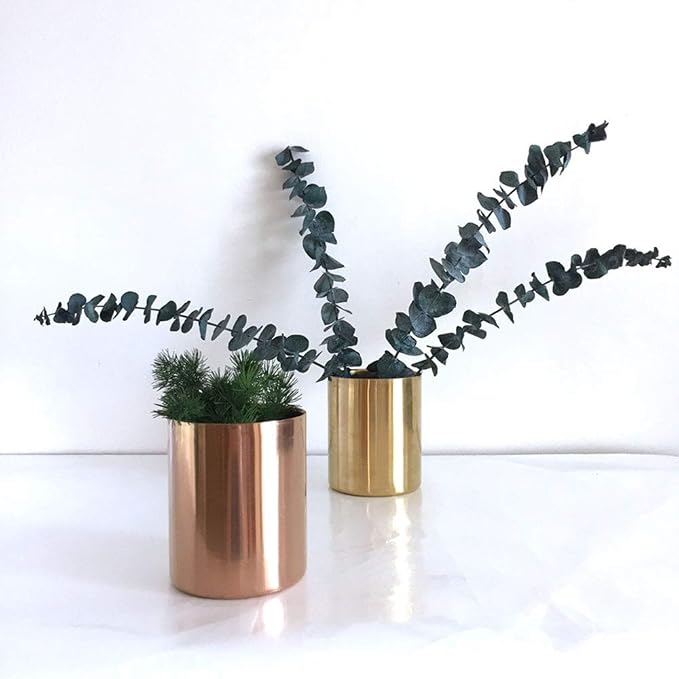 MultiBey Gold Pencil Holder Cup, Luxury Pen Holder Metal Organizer Small Vase, Desk Accessory for Office Home