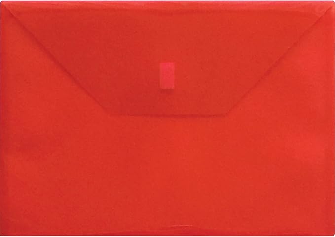 Lion Design-R-Line Poly Envelope, 9-3/8 x 13 Inches, Transparent Red, 1 Envelope (22080-RD)