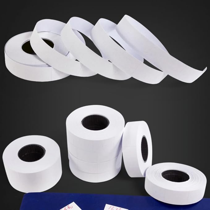10 Rolls Labels Paper Suitable for MX-6600, MX-6602, YH-689 Price tag 2-line Marking Gun Pricemarker Labels (Without Gun (White)