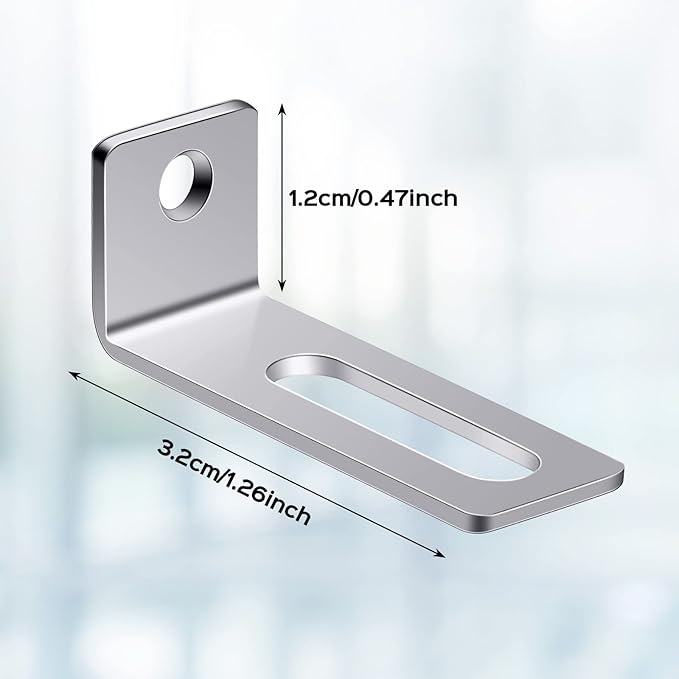 Oudain 40 Set Whiteboard Brackets Whiteboard Installation Hardware Kit Mounting Wall Hanging Brackets Include Hanger Supports, Screws, Expansion Tube for Hanging School Office Supplies,1.26x0.47in