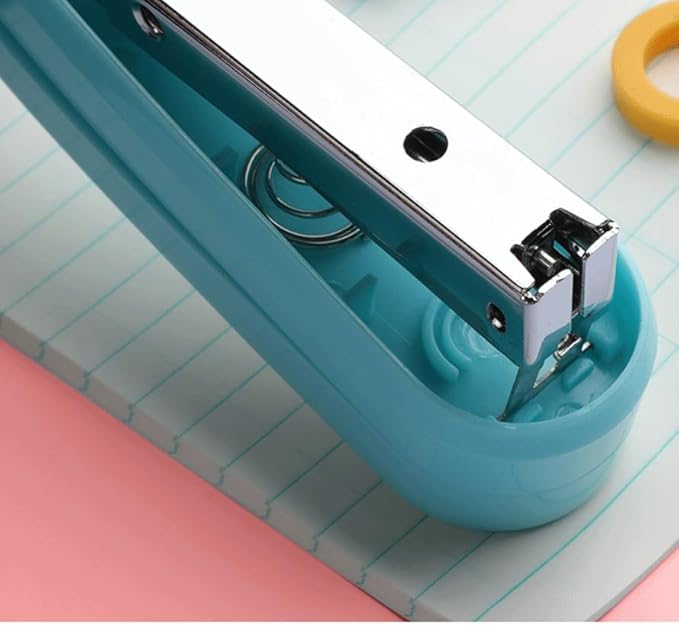 Rotating Stapler for Student Use, Large-Sized Thickened Stapler with Multiple Functions(Blue)