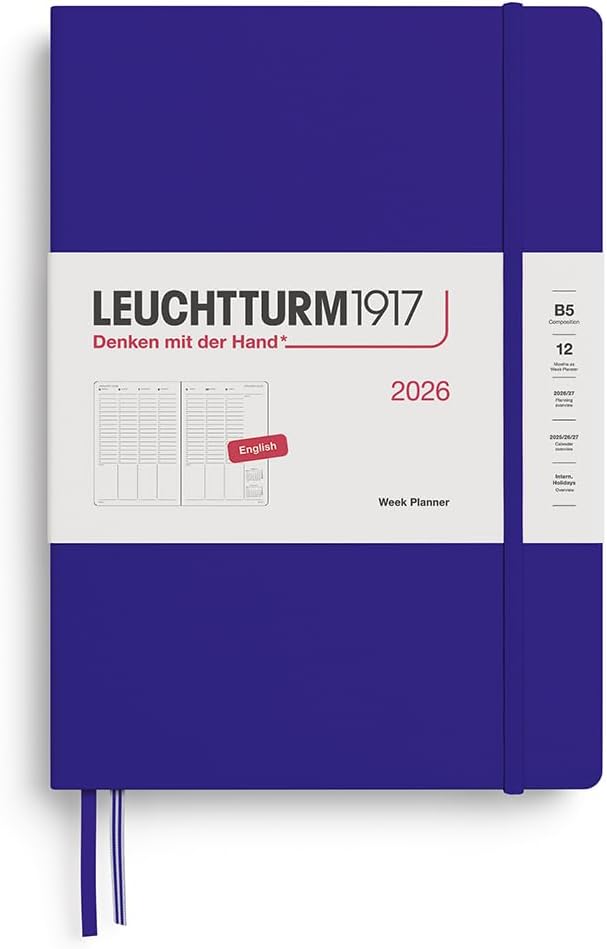 LEUCHTTURM1917 - Week Planner 2026, Hardcover, Composition (B5), Ink (Jan 1 - Dec 31, 2026)