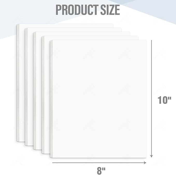 Golden State Art White Foam Boards 25 Pack 8x10 Foam Core Board 1/8" Thick Acid Free Foaming Poster Board for Modeling, Billboard, Projects, Paintings and Display