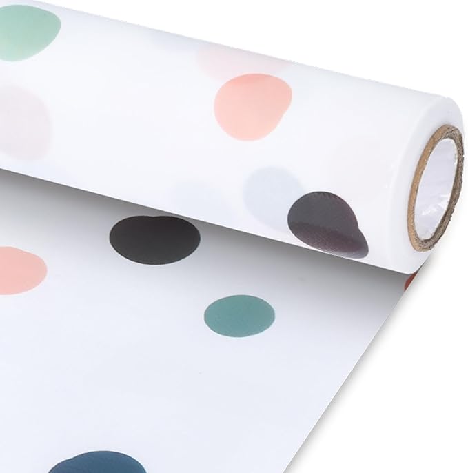 Boho Bulletin Board Paper Roll Non-Woven Bulletin Board Background Reusable Waterproof Polka Dots Classroom Poster Fade Resistant Poster for Classroom Decor Wrapping Crafts Supplies 15.6 in x 12 Ft