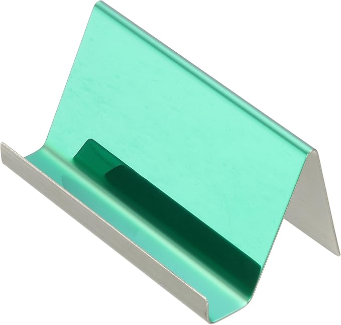 PATIKIL Business Card Holder for Desk, 3Pcs Business Card Holders Stainless Steel Card Stand Organizer Cards Display for Office Exhibition, Green