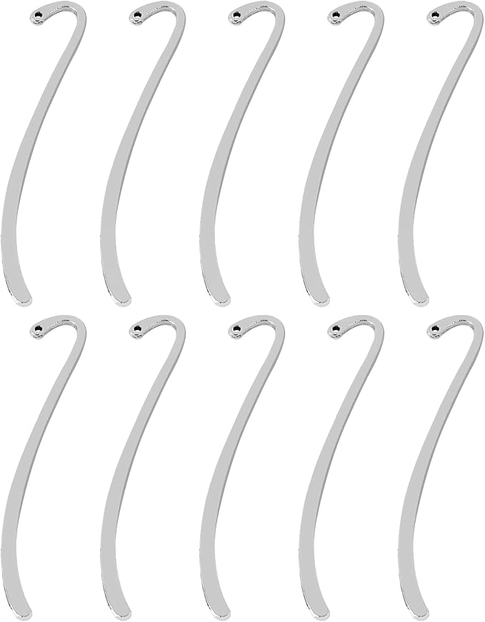 Framendino, 10 Pack Silver Bookmarks Vintage Alloy with Hook Bookmark for Reading Enthusiasts