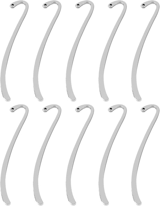 Framendino, 10 Pack Silver Bookmarks Vintage Alloy with Hook Bookmark for Reading Enthusiasts