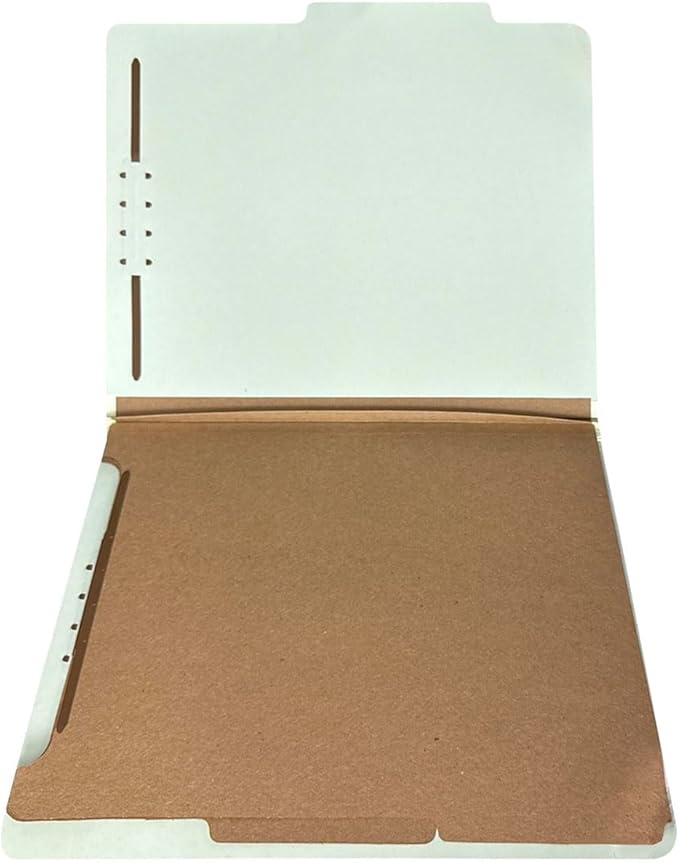 Amazon Basics Sturdy Pressboard Classification File Folders with Fasteners, Dividers, 2" Expansion for Documents Organization, 11.97 x 10.55 inch, Green, 10-Pack