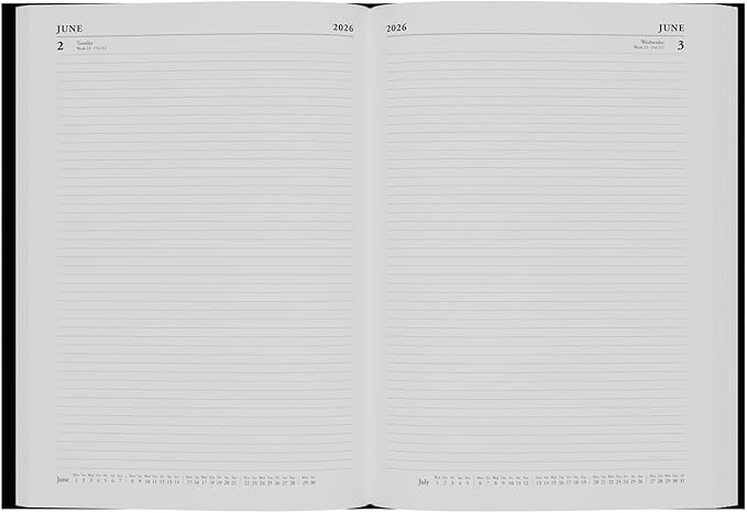 Collins - Essential - 2026 12 Month Calendar Year Planner, Day-To-Page Diary, A4 Hard Cover - Black (ESSA41.99-26)