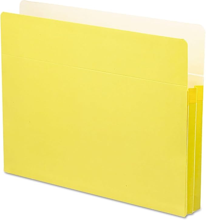 Smead File Pocket, Straight-Cut Tab, 1-3/4" Expansion, Letter Size, Yellow, 50 per Box (73223)
