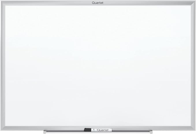 Quartet Dry Erase White Board 72"W x 48"H Magnetic Whiteboard, Nano-Clean, Silver Aluminum Frame (SM537)