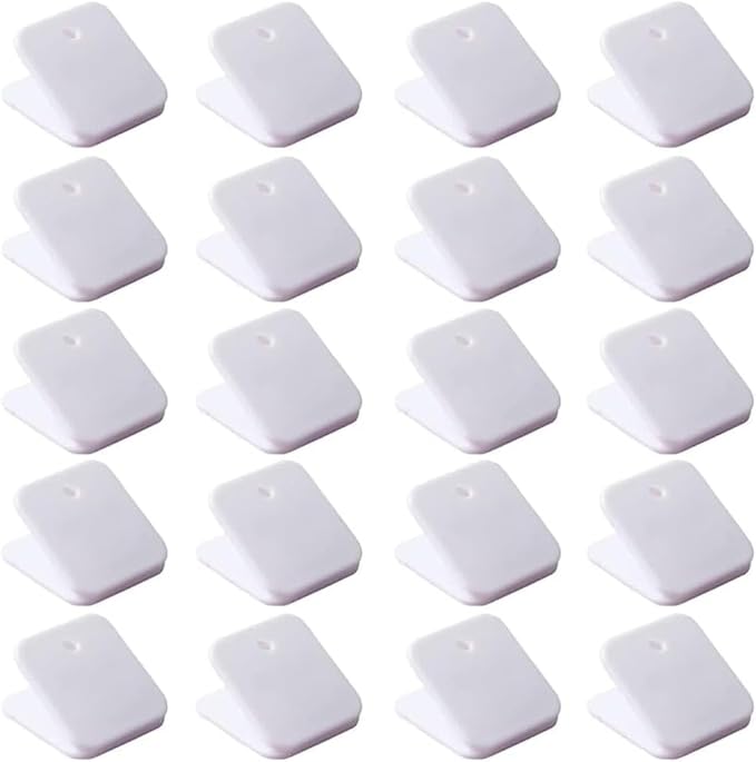 20Pcs White Plastic Chip Bag Clips Sealing Food Clips Snack Bag Photo Binder Paper Clamps Hinge Tape Adhesives and Fasteners, Office Paper Clamps