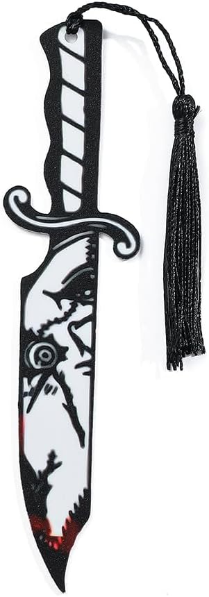 Horror Movie Knife Acrylic Bookmark, Gothic Ghostface Dagger Bookmarks,Book Lover Book Mark Halloween & Christmas Gift (3PC Knife)