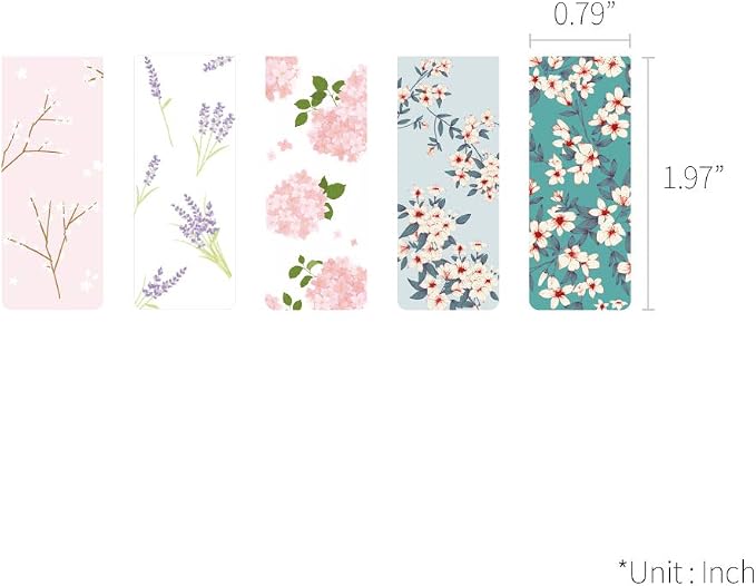 Monolike Magnetic Bookmarks Floral, Set of 5