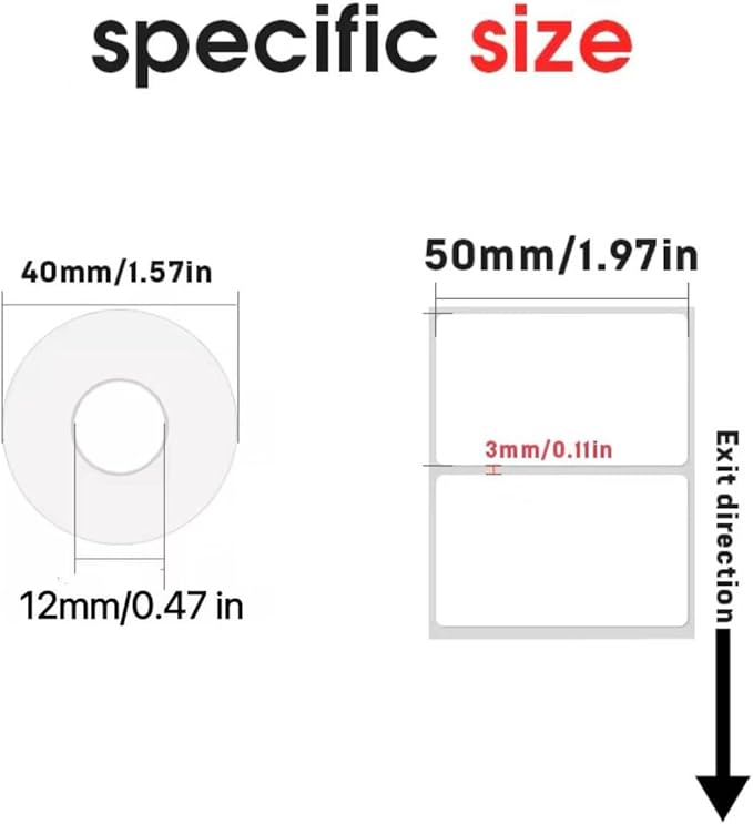White Thermal Labels Compatible with Phomemo, Marklife for Barcode, Price Tags, Shipping & Logo Design (5, 1.57" x1.18" 230pcs/Roll)