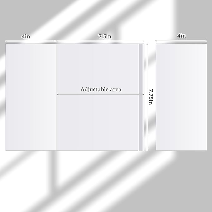 ReliThick 100 Pack Adjustable Transparent Book Covers 7.5 x 15 Inches Clear Plastic Waterproof Covers, with Self Adhesive Closure, Protector Against Dust, Wear, Paperback Sleeve for Books