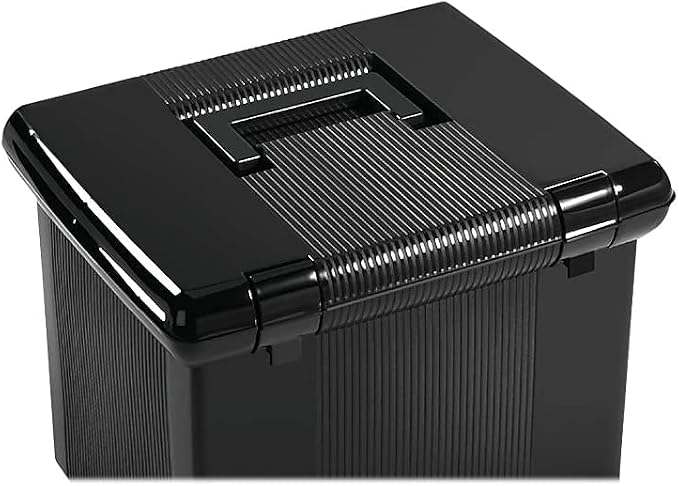Pendaflex Products - Portafile File Storage Box, Letter, Plastic, 14-7/8 x 12-1/8 x 11-7/8, Black - Sold As 1 Each - Lightweight Plastic Hanging File Box